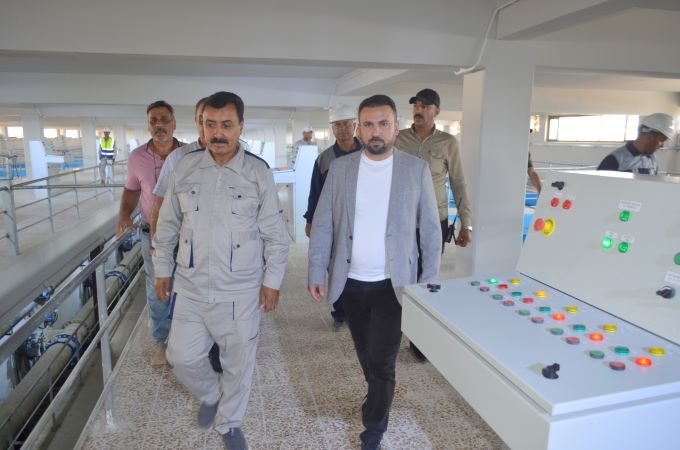 مدير عام شركة الفاو الهندسية العامة يشرف ميدانيا على التشغيل التجريبي لمشروع ماء الدجيل 