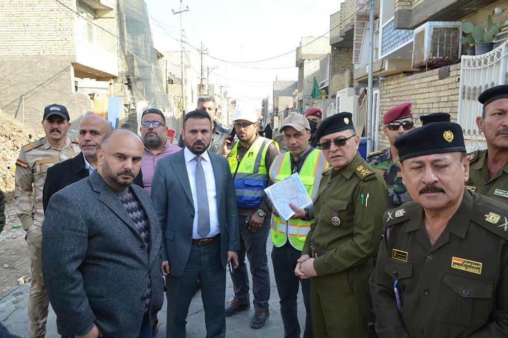 The Director General reviews on the ground the work of the Fifth Police District in Baghdad Governorate