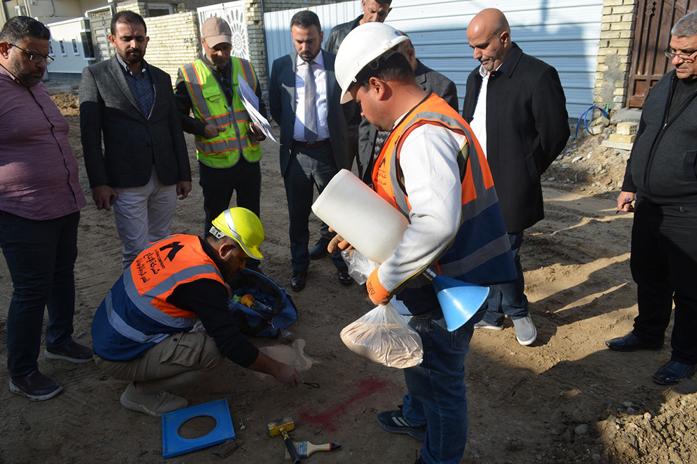 The Director General reviews on the ground the work of the Fifth Police District in Baghdad Governorate