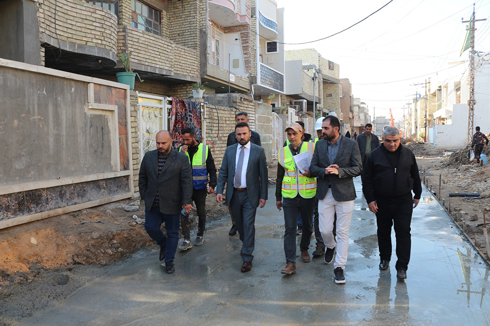 The Director General reviews on the ground the work of the Fifth Police District in Baghdad Governorate