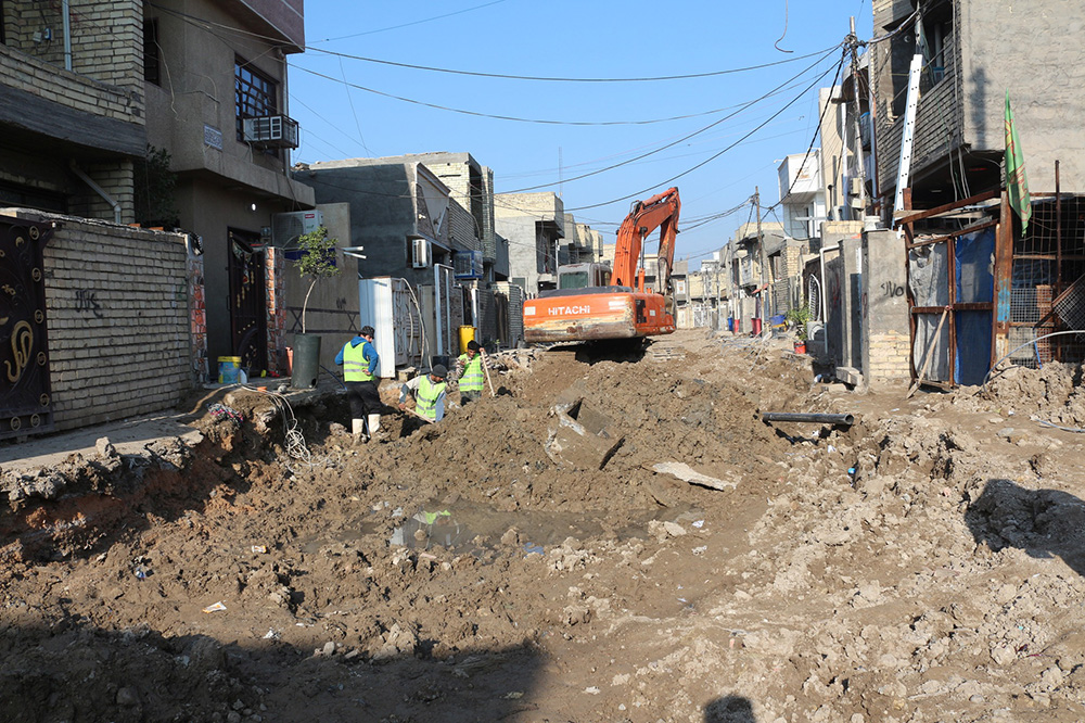 The Director General reviews on the ground the work of the Fifth Police District in Baghdad Governorate