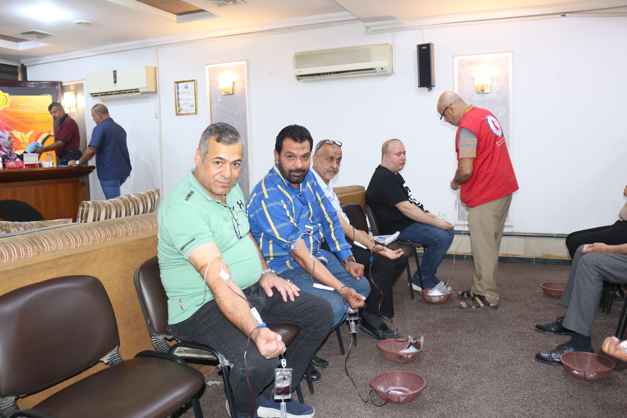 A number of AL-FAO employees donated blood out of their belief in consolidating the spirit of cooperation and social solidarity among the people