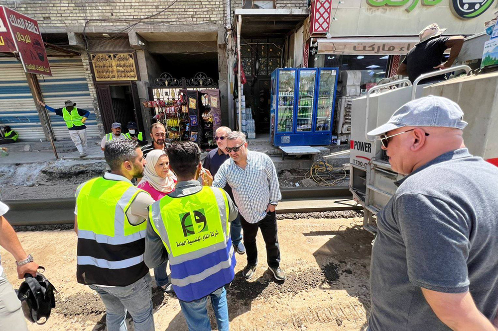 Street development and rehabilitation project in Al-Shaab area in Baghdad