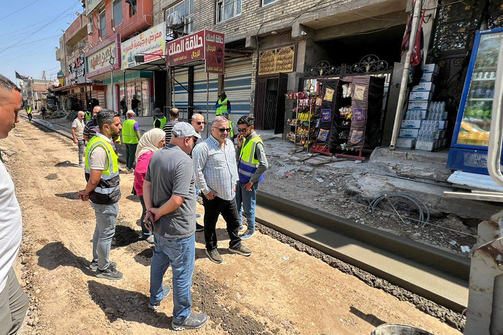 Street development and rehabilitation project in Al-Shaab area in Baghdad