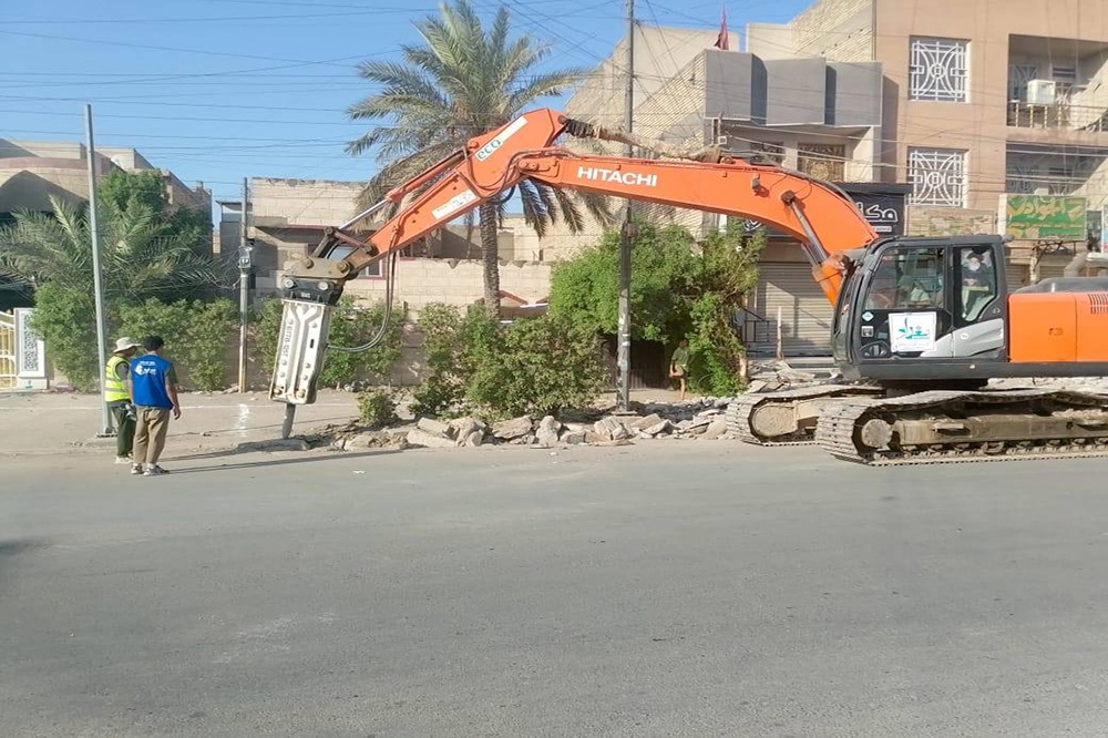 Street development and rehabilitation project in Al-Shaab area in Baghdad
