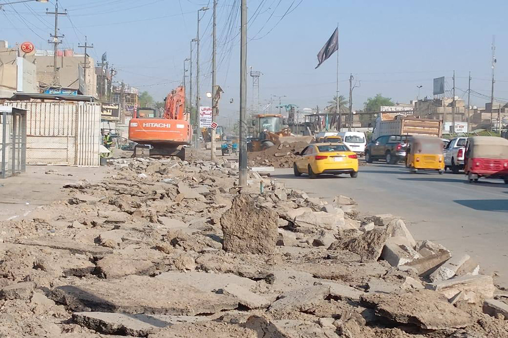 Street development and rehabilitation project in Al-Shaab area in Baghdad