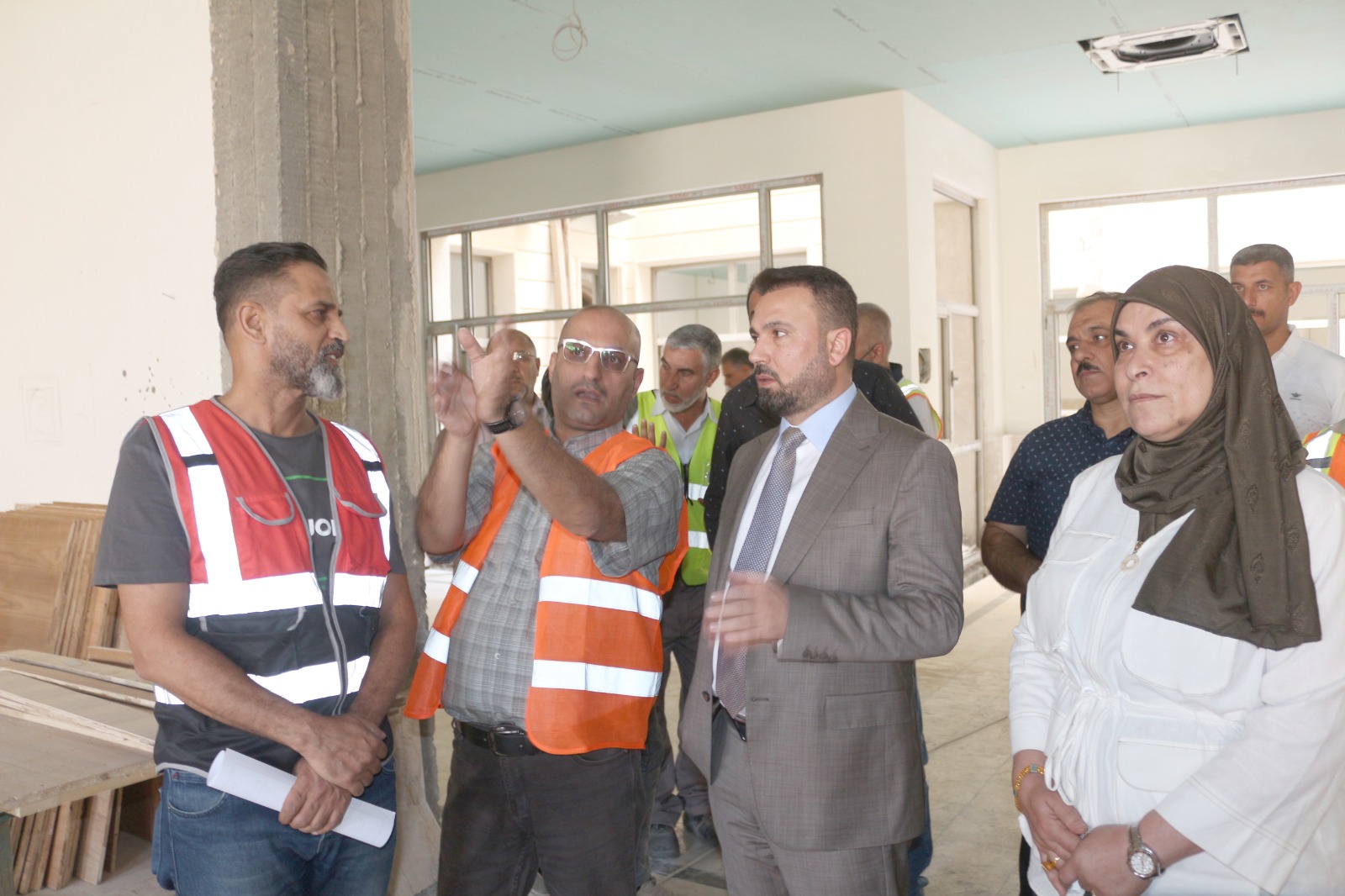 Engineer Imad Tawfiq Al Mirza reviews in the field the reality of the ongoing work in the supplementary works project for the building of the Chaldean Patriarchate of Babylon in Baghdad Governorate