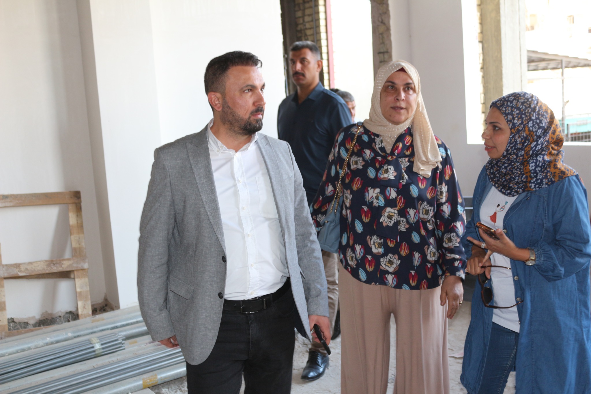 Mr. Director General explains that the current work is the completion of all parts of the cultural center building project in Al-Kadhimiya, Baghdad Governorate