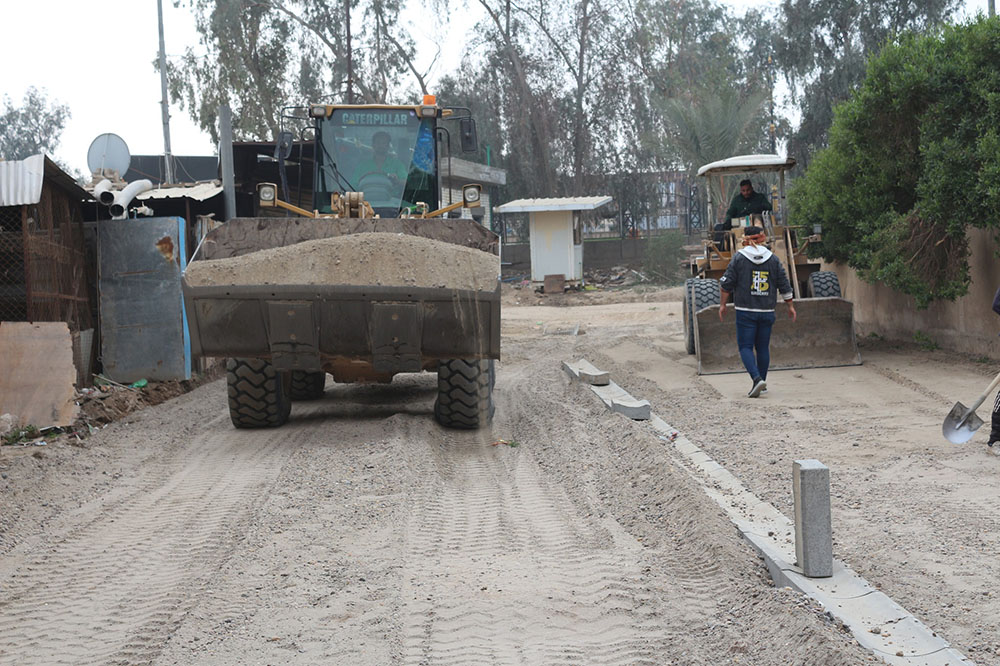 A project to rehabilitate the main and service streets for the employees’ homes in the Doura Refinery