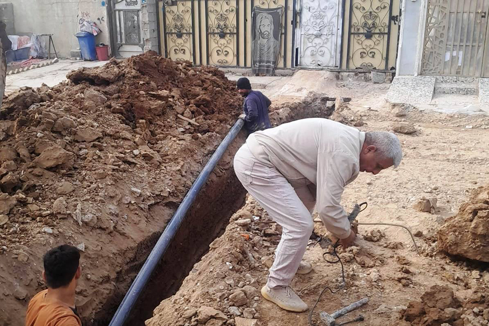 مشروع تأهيل شارع الضغط في منطقة سبع قصور ببغداد