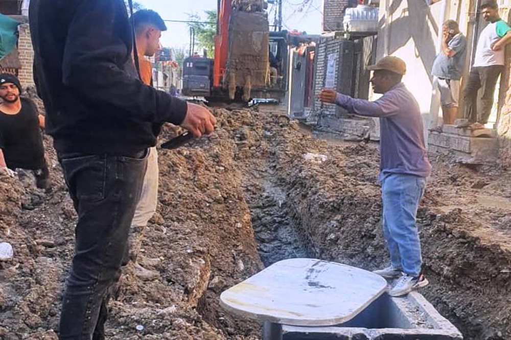 مشروع تأهيل شارع الضغط في منطقة سبع قصور ببغداد