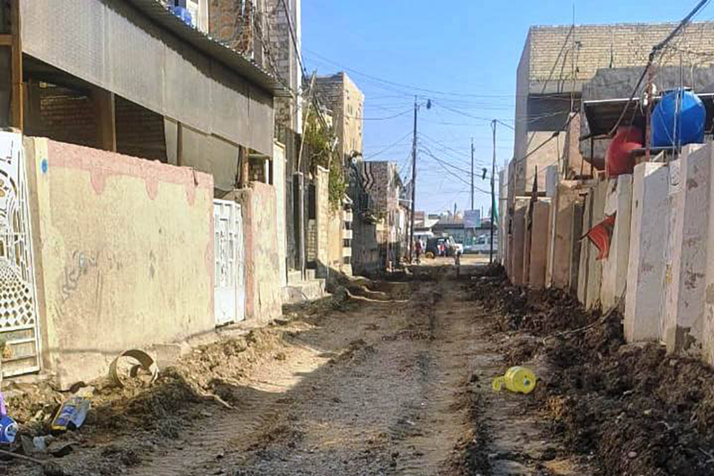 مشروع تأهيل شارع الضغط في منطقة سبع قصور ببغداد