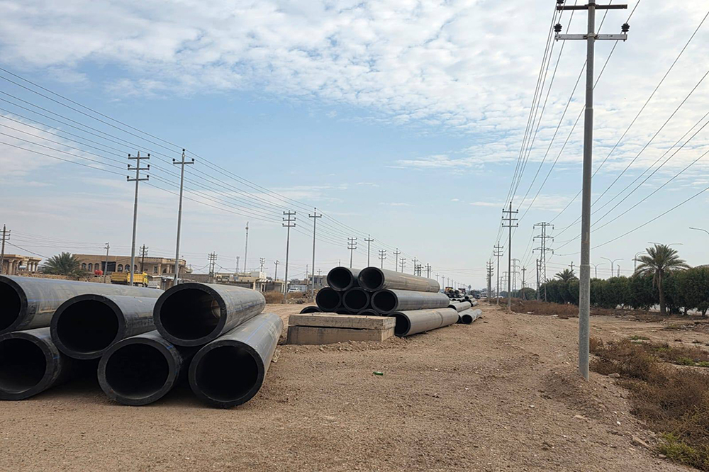 مشروع ماء حصيبة الشرقية المركزي في محافظة الأنبار 