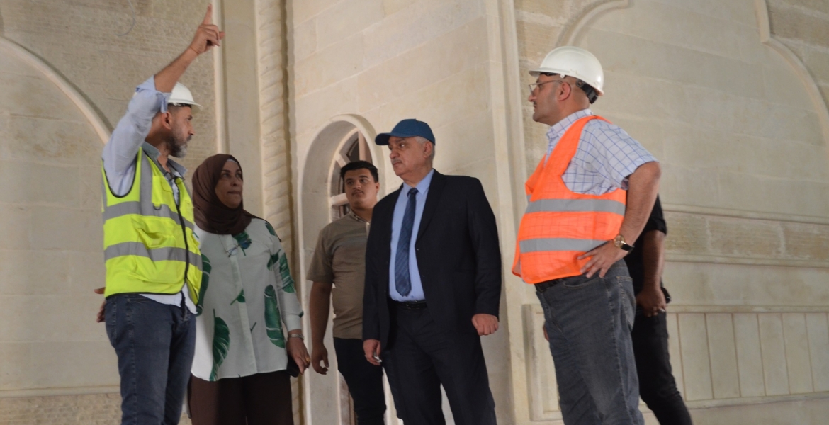 Engineer Ali Abdul-Hussein, Deputy General Manager of Al-Fao General Engineering Company, visits the project of building the Chaldean Patriarchate Church of Babylon in Baghdad