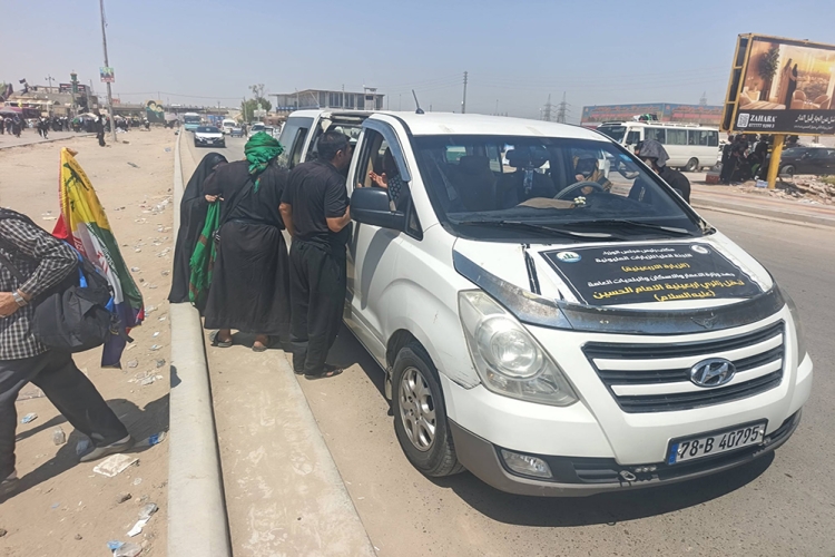 Arbaeen pilgrims on the Qantara al-Salam axis 2026 