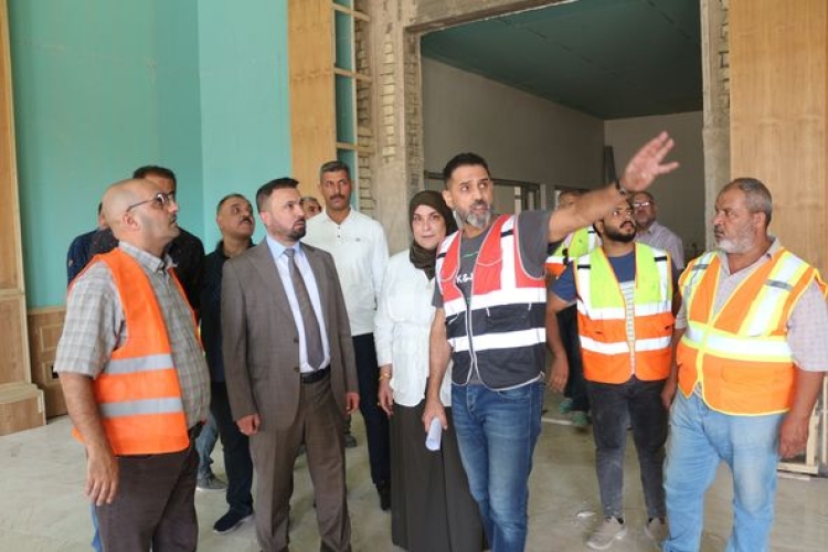 Engineer Imad Tawfiq Al Mirza reviews in the field the reality of the ongoing work in the supplementary works project for the building of the Chaldean Patriarchate of Babylon in Baghdad Governorate