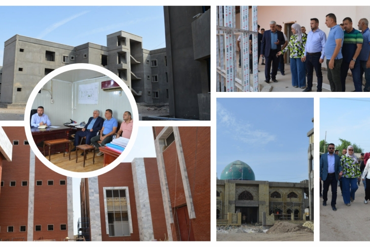 The Director General of Al-Fao General Engineering Company visits the residential complex in Al-Aziziyah in Wasit Governorate, which includes (453) residential units 